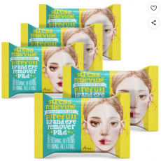 아리얼 스트레스 릴리빙 퓨어풀 립앤아이 리무버 패드 30p, 55g, 5개